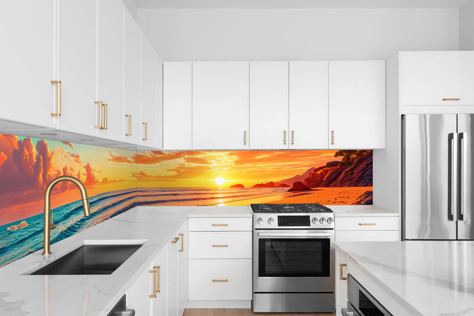 Küchenrückwand - Meer bei Sonnenuntergang