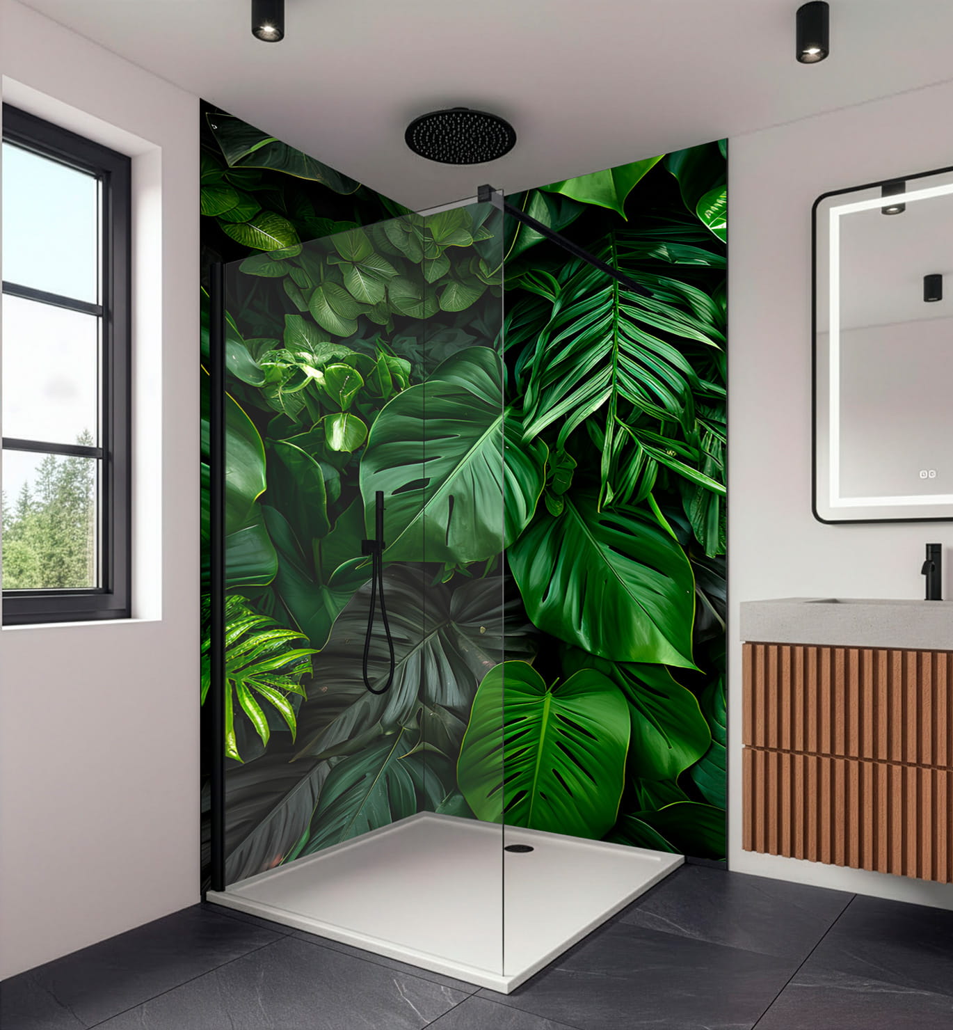 Dusche Motiv Blätter neu