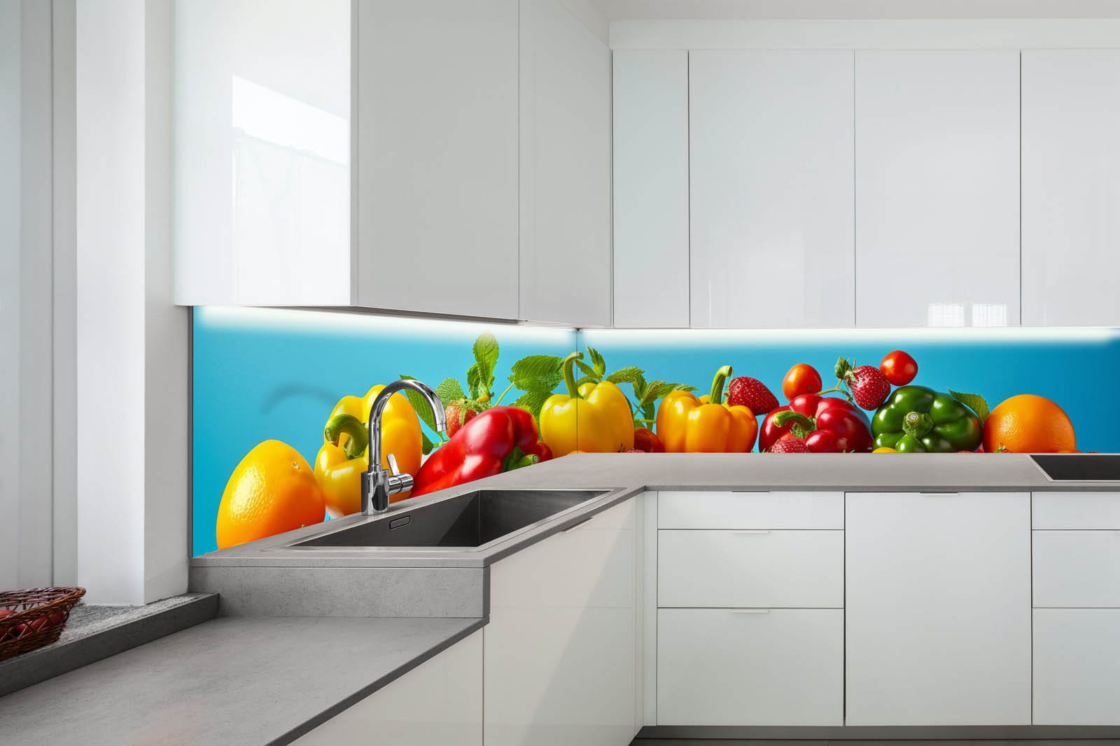 Küchenrückwand - Obst und Gemüse Sammlung