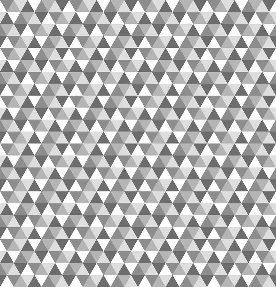 Mosaikfliesen mit grauen Dreiecken in verschiedenen Schattierungen.