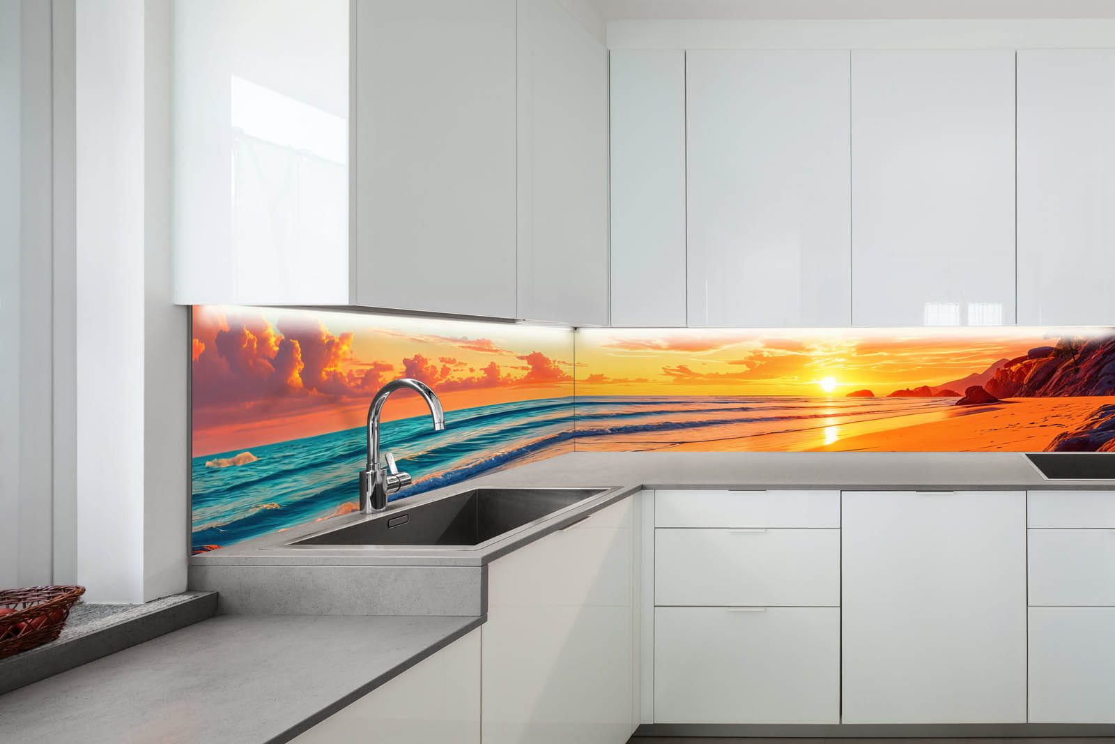 Küchenrückwand - Meer bei Sonnenuntergang