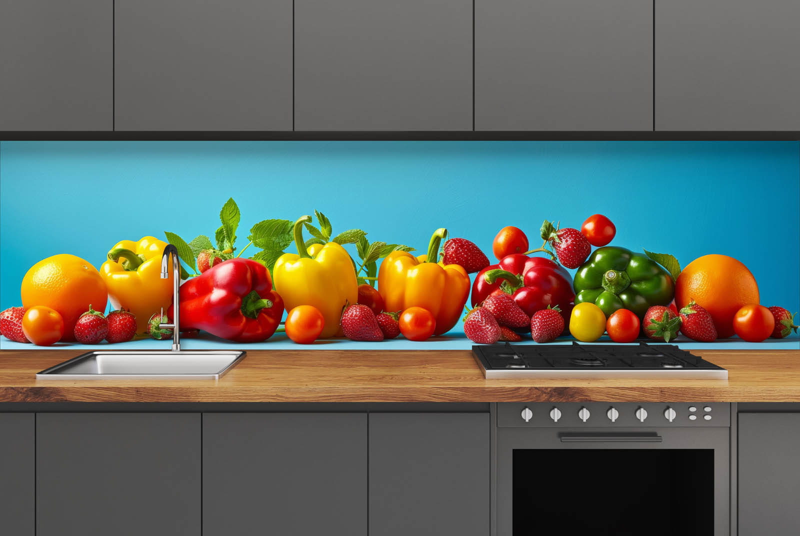 Küchenrückwand - Obst und Gemüse Sammlung