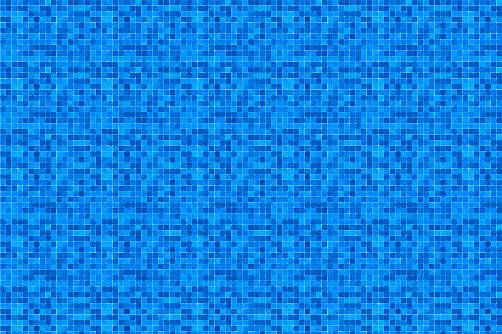 Mosaikfliesen in verschiedenen Blautönen, gleichmäßig angeordnet.