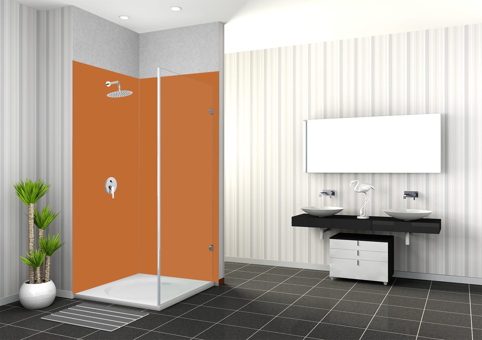 Duschrückwand - Orange